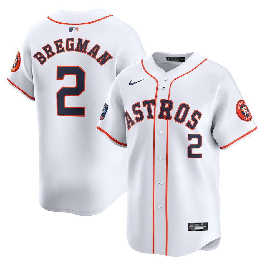 Men Houston Astros 2 Alex Bregman Nike White 2024 MLB World Tour Mexico City Series Home Limited Player Jersey